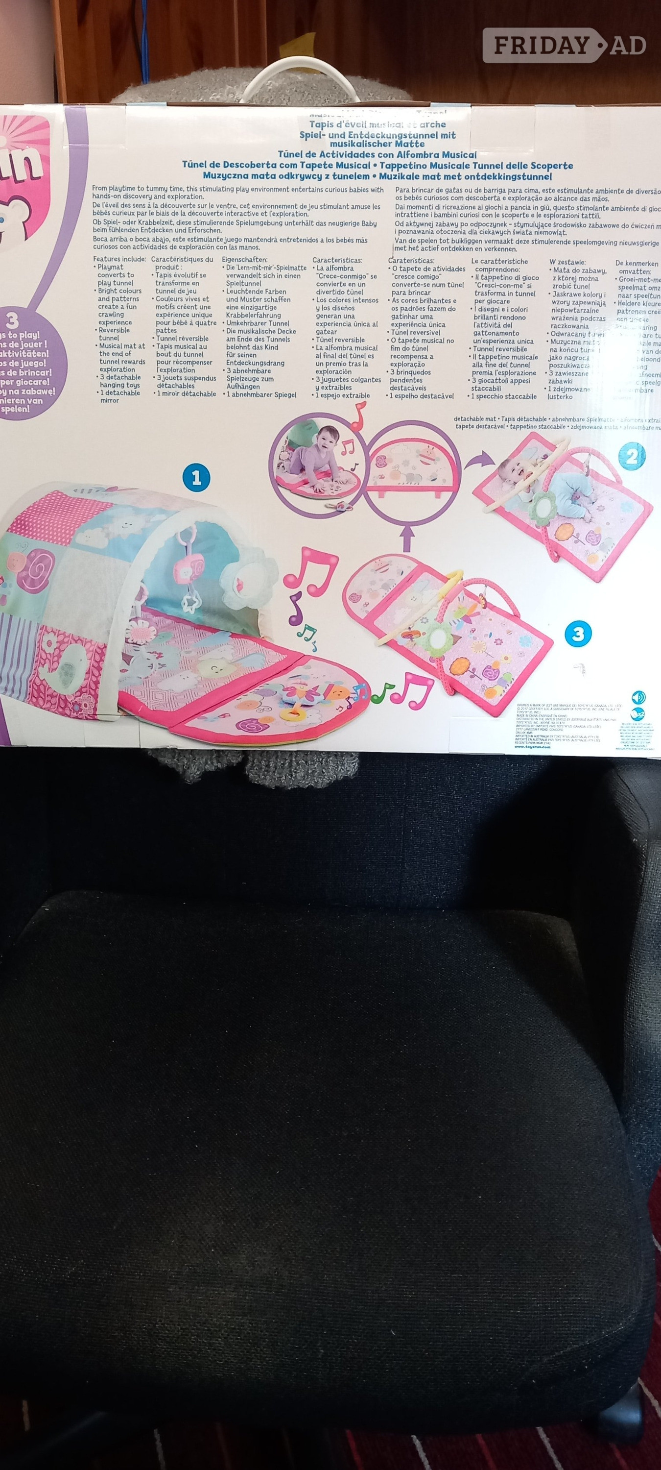 Baby musical mat and discovery tunnel