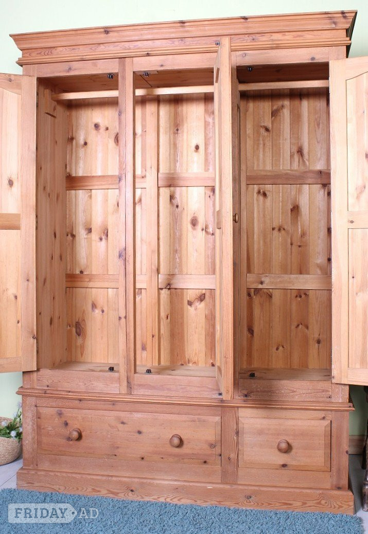 Delivery Options - Pine Farmhouse Triple Wardrobe Rustic