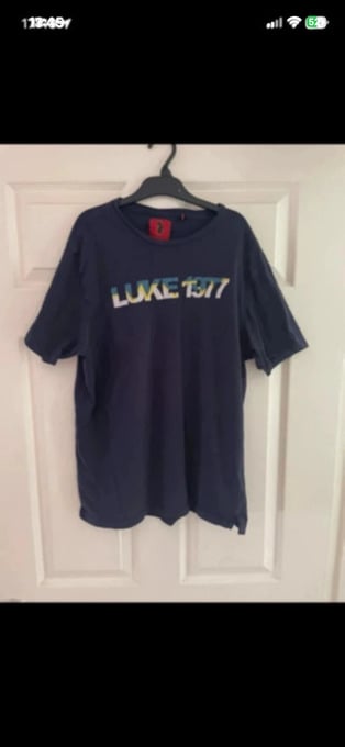 Luke 1977 navy short sleeve T-shirt in size XL