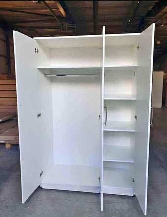 3 Door Wardrobe with Shelves and Drawers