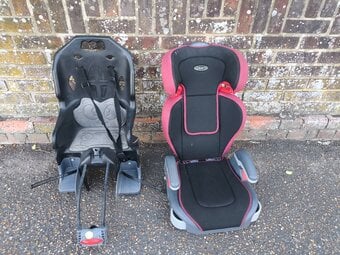 Graco car child and bicycle child seats