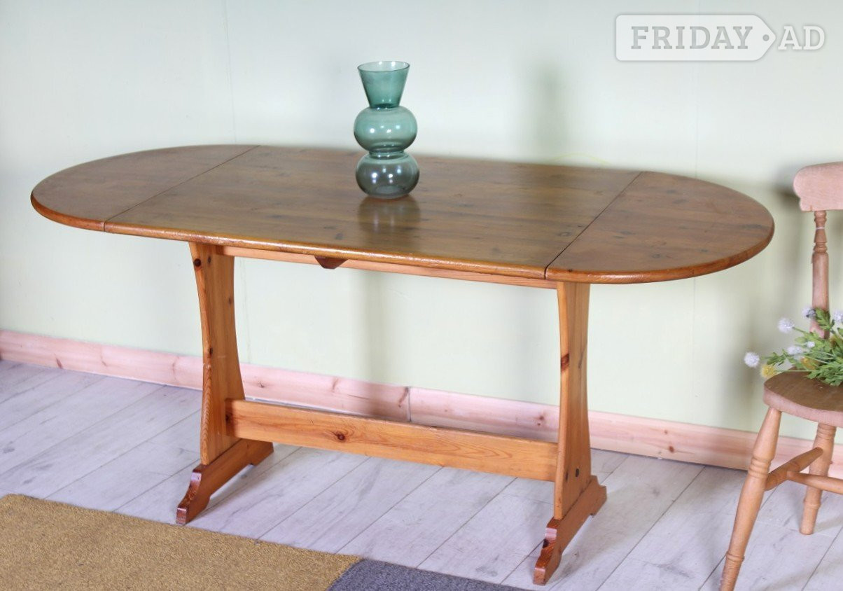 Delivery Options - Old Pine Drop Leaf Table Sturdy - Furniture in Hailsham