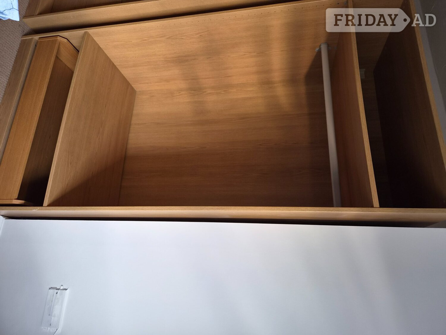 Colwyn Bay Ikea wardrobes with hanging rails draw spce and a glass top 
