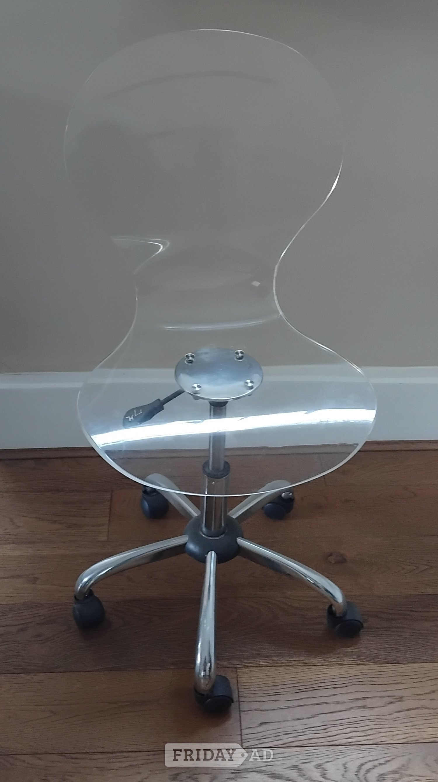 Clear acrylic chair on wheels in Tunbridge Wells
