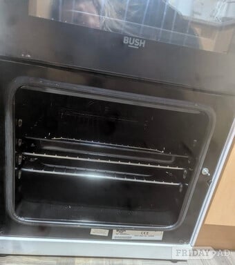 Bush 60cm Double Oven Electric Cooker (White) – Great Condition