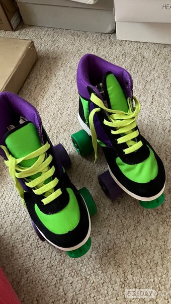 Apollo Fluorescent Purple & Green size UK 13 LIKE NEW