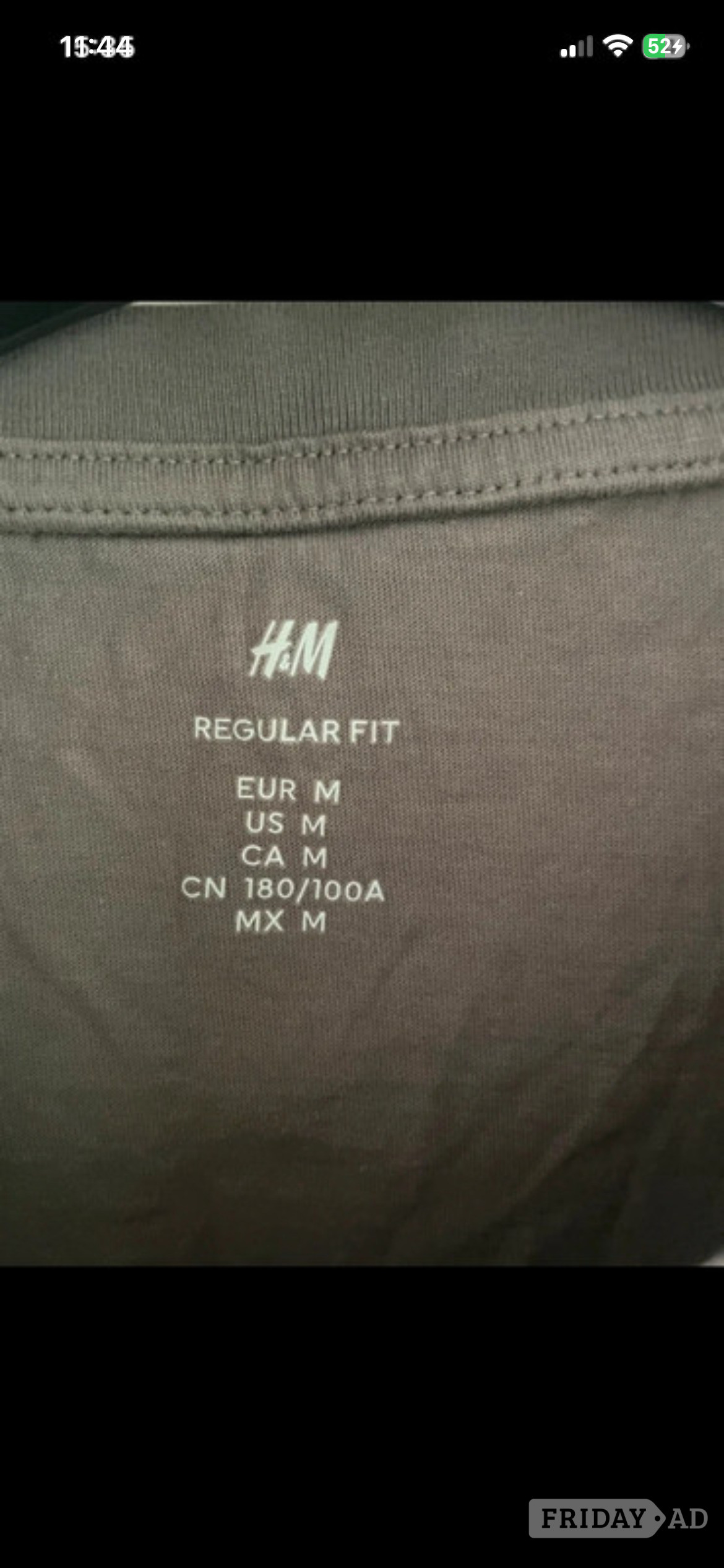 H&M grey regular fit short sleeve T-shirt in size medium
