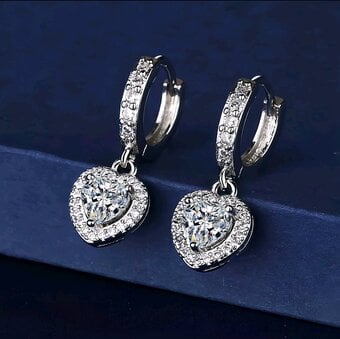 New Sterling Silver Heart Earrings