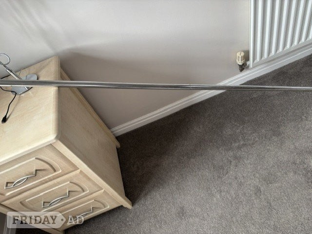 Chrome 28mm curtain rail with accessories