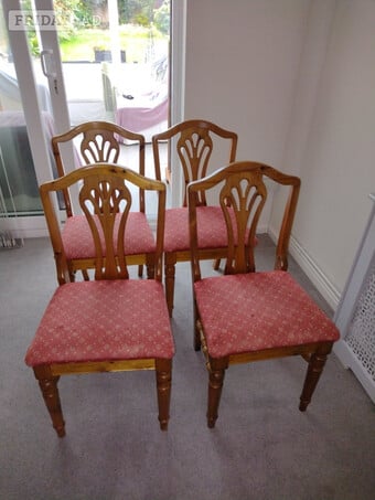 4 Ducal Victoria pine upholstered dining chairs