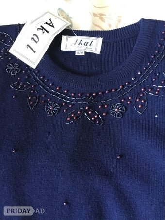 New with tags Akal embellished jumper Navy blue
