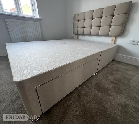 CASHMERE 1000 POCKET MATTRESS WITH BASE 2 DRAWERS & HB - single
