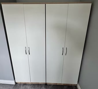 METRO (OAK/WHITE ) 4 DOOR WARDROBE - FULLY ASSEMBLED