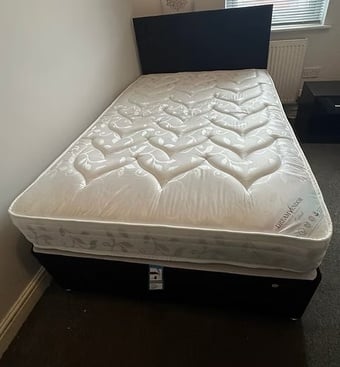King size Oxford mattress with divan base and headboard 