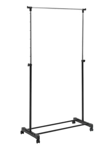 Single Clothes Rail - Black and Chrome. 3 available