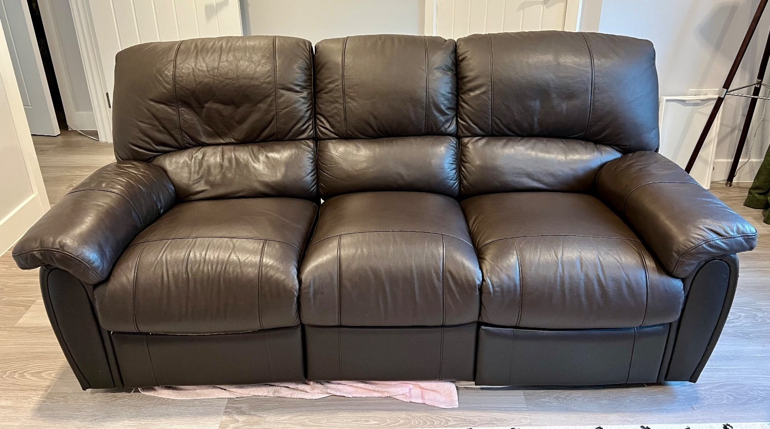 Heathfield Brown Leather Three Seater Sofa