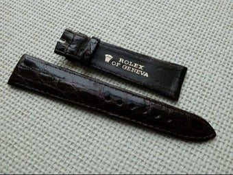 Vintage Rolex genuine black crocodile watch strap. Unused.