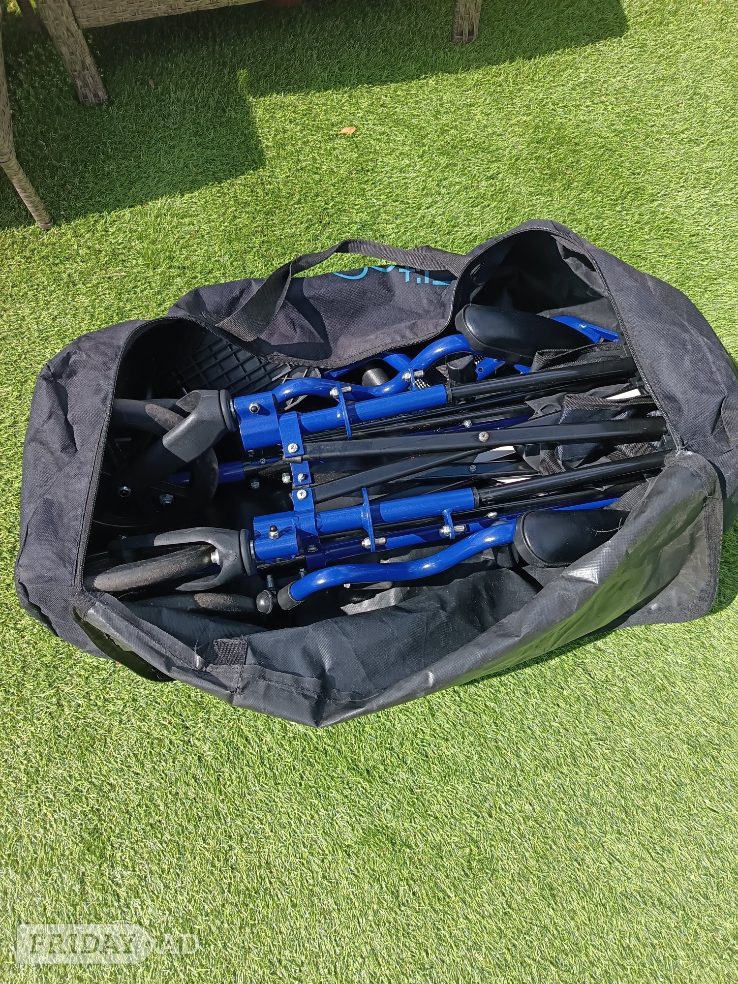 Foldable wheelchair with bag