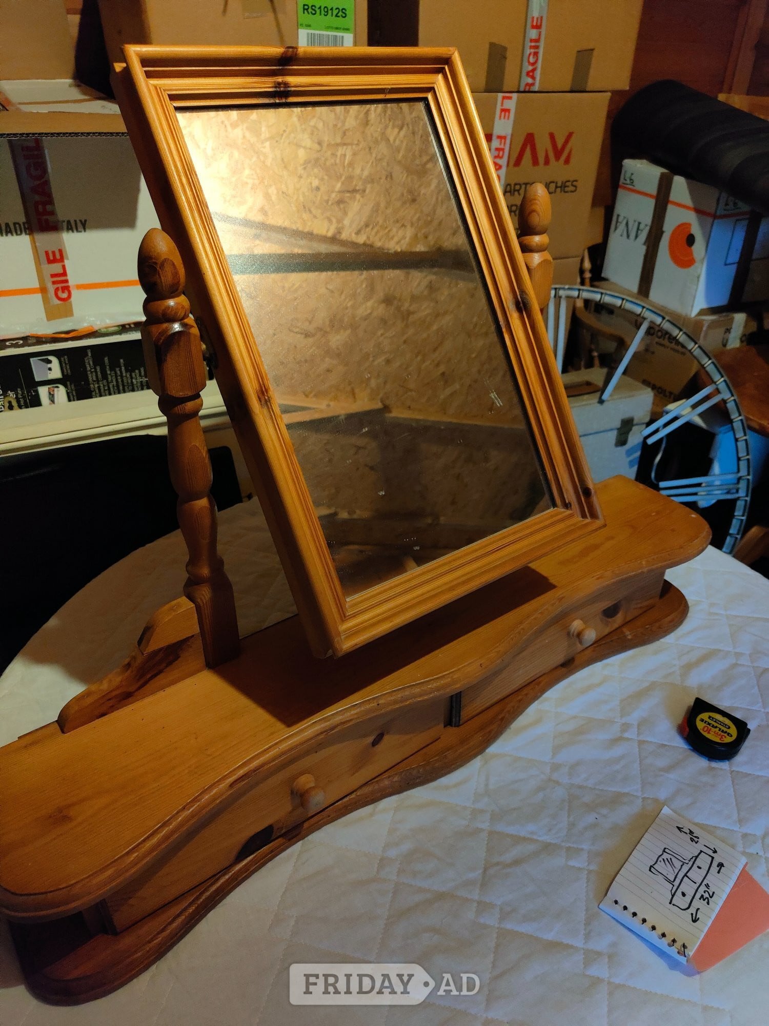 Pine Dressing Mirror - Furniture in Haywards Heath
