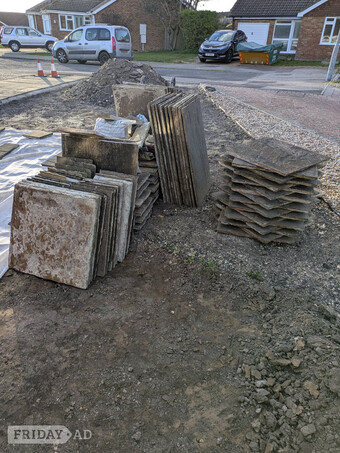 Indian Sandstone . 20 SQM , a mix of slab sizes.