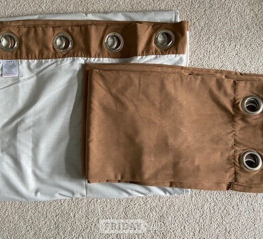 NEXT brown FX suede curtains 53 inches x 90 inches 135 cms x 229 