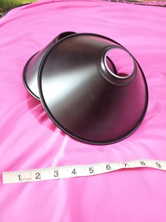 Industrial metal ceiling shades (2pr)large and Small.