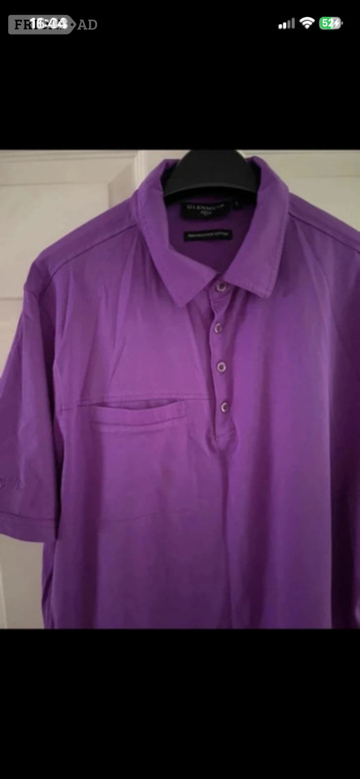 Glenmuir tailored collar performance golf shirt in size large