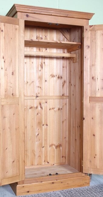 UK Delivery-Second-Hand Waxed Traditional Farmhouse Pine Wardrobe