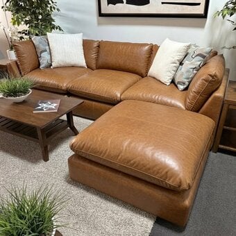 Argos Home Eton Real Leather Corner Sofa