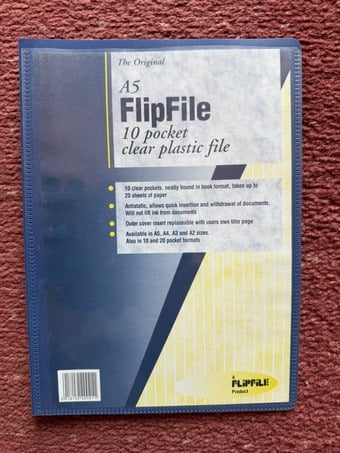 A5 Pocket Blue Flexible Cover Display Book