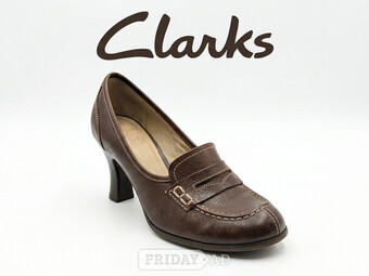 CLARKS Closed Heels Agra Hills Chocolate LEA UK size 7 EUR 41 