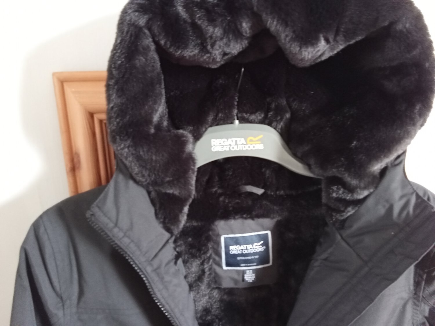 Seaford Regatta waterproof ladies coat  black with hood 