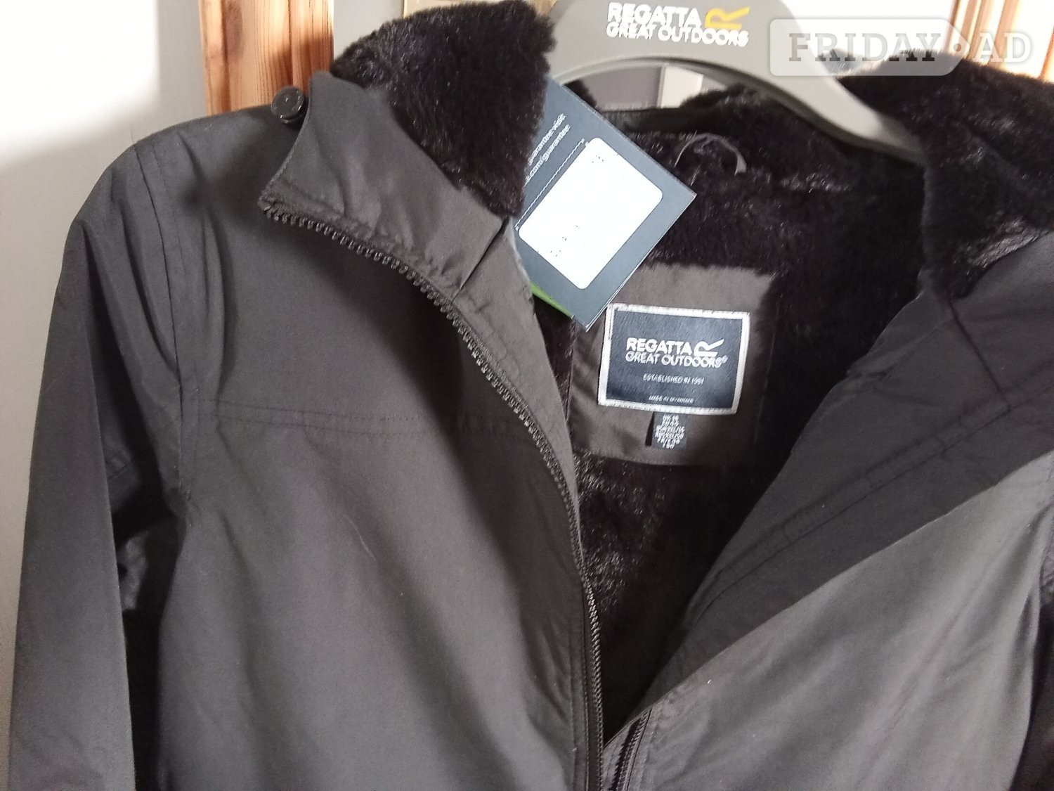 Regatta waterproof ladies coat  black with hood 