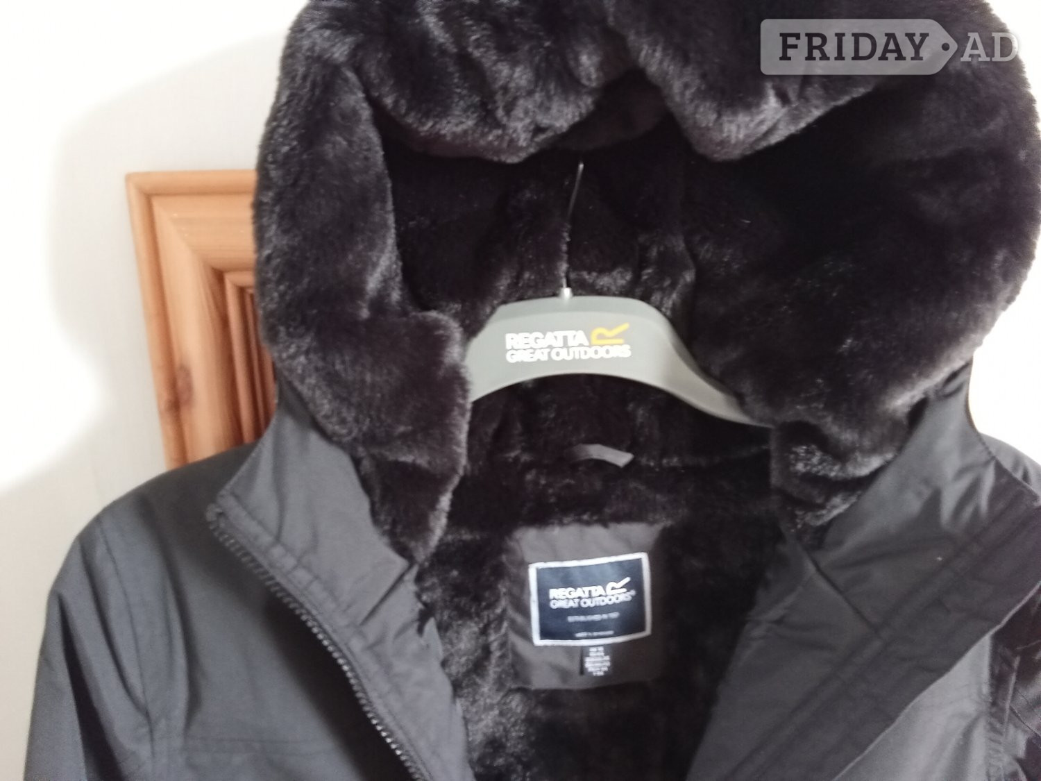 Seaford Regatta waterproof ladies coat  black with hood 