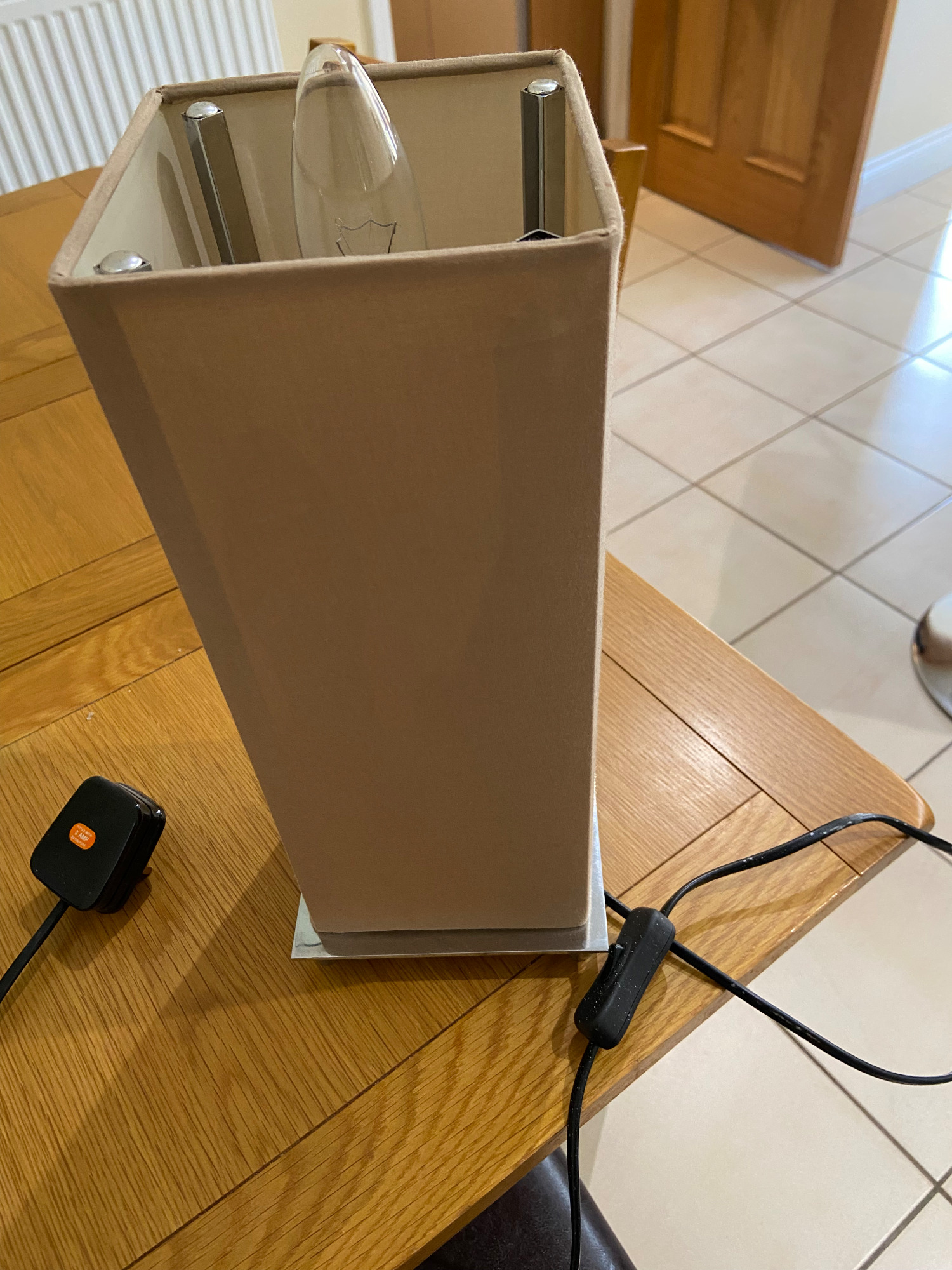 2 lamps. One brass based 