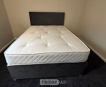 4 foot apollo mattress with divan base and headboard