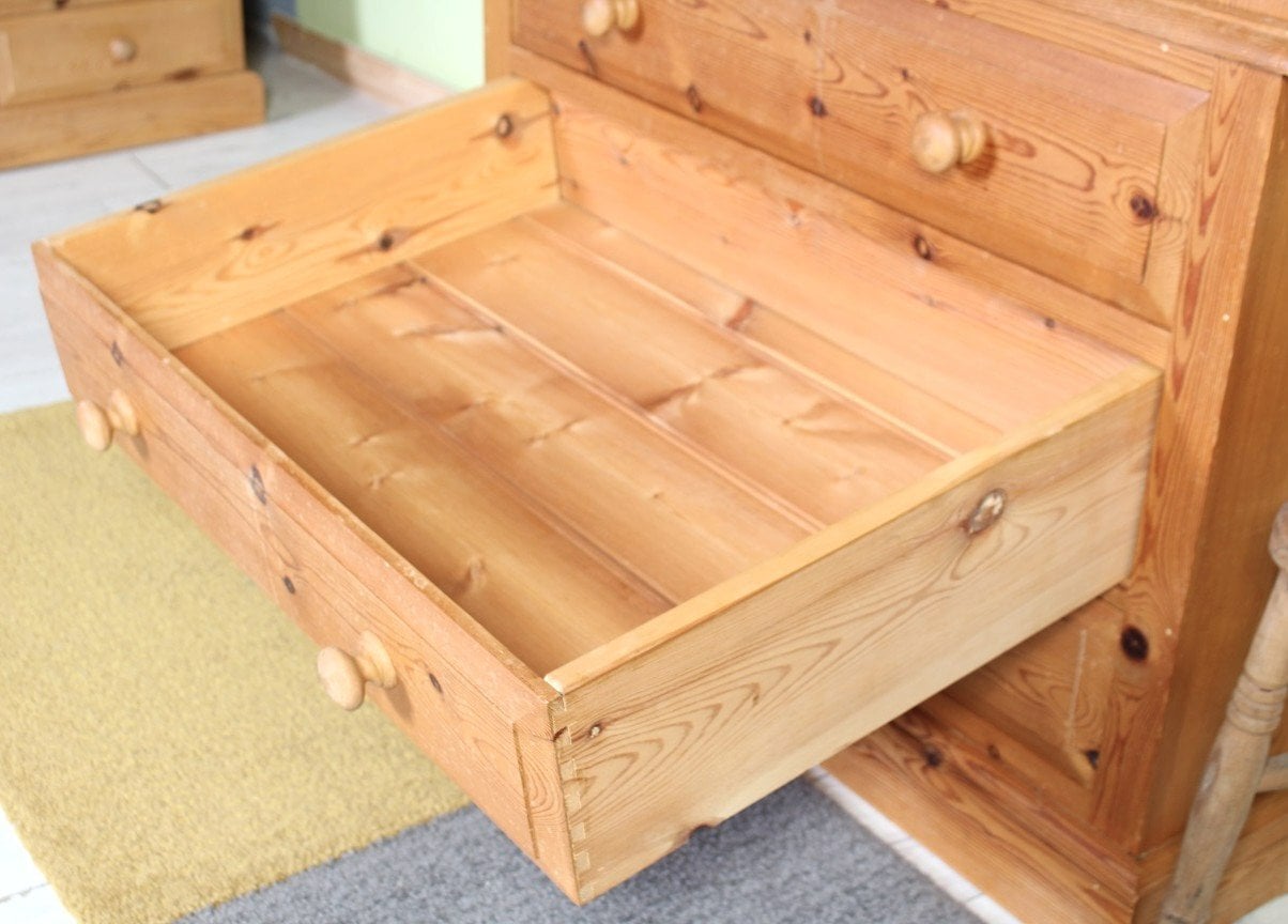 Hailsham UK Delivery - Traditional Farmhouse Pine Wardrobe 3 Deep Drawers 
