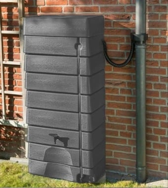 Tall rainwater tank, new, 276 ltr with attachments. 