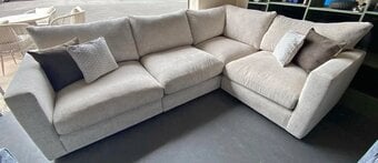 Beige/Cream Oak Furnitureland Malvern Corner Sofa – Modern Comfy 