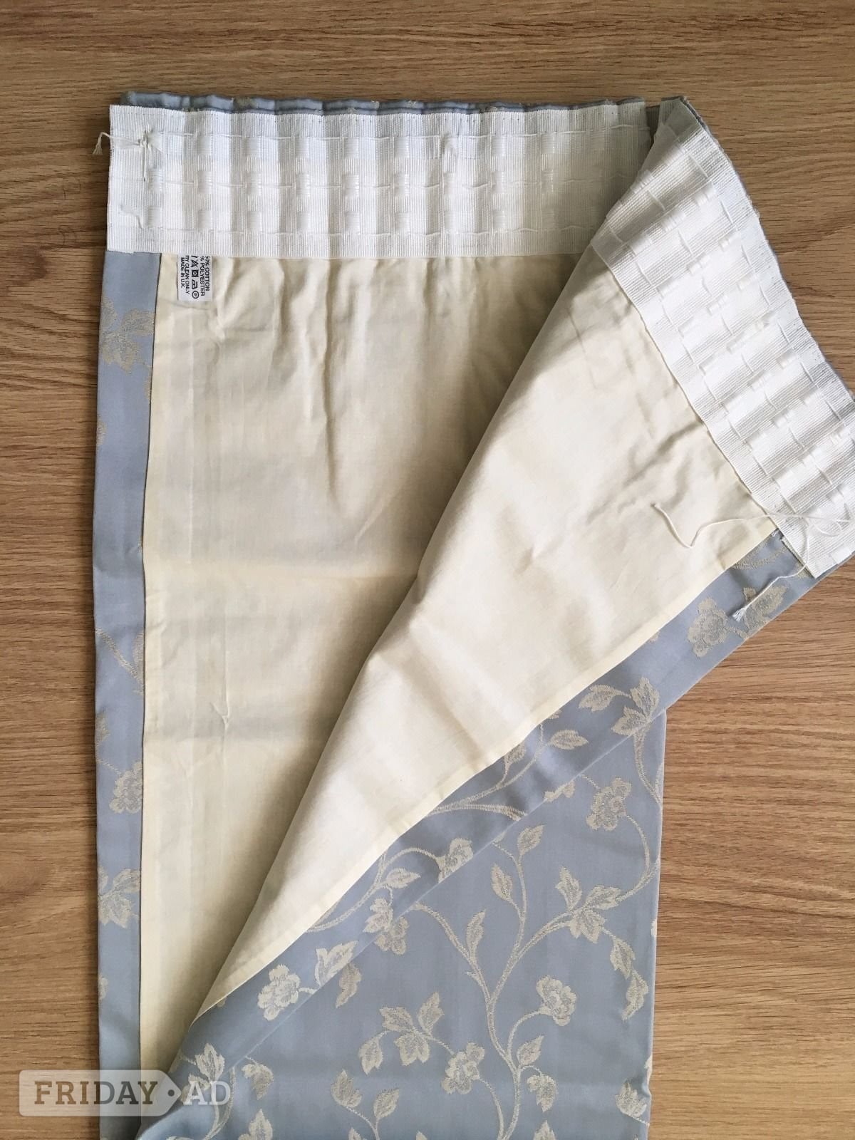 Harrow NEW Sky Blue CURTAINS floral with pencil pleat fully lined ready 