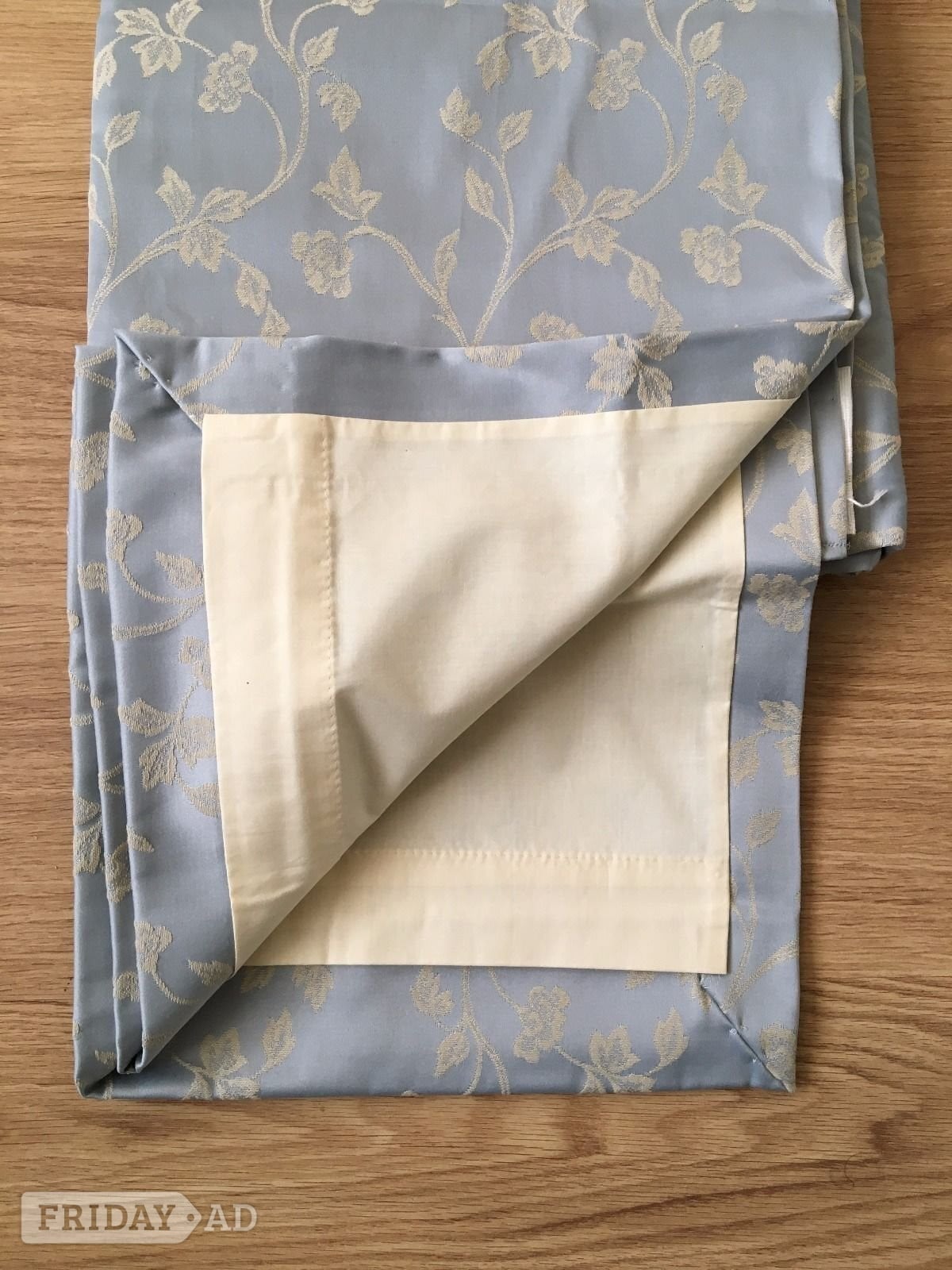 NEW Sky Blue CURTAINS floral with pencil pleat fully lined ready  - Furniture in Harrow