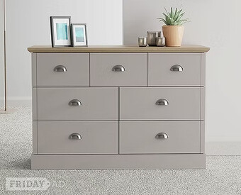 KENDAL 4+3 DRAWER CHEST -GREY