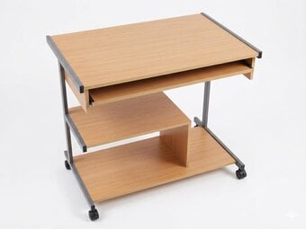 Compact & Versatile Rolling Computer Desk with Keyboard Tray