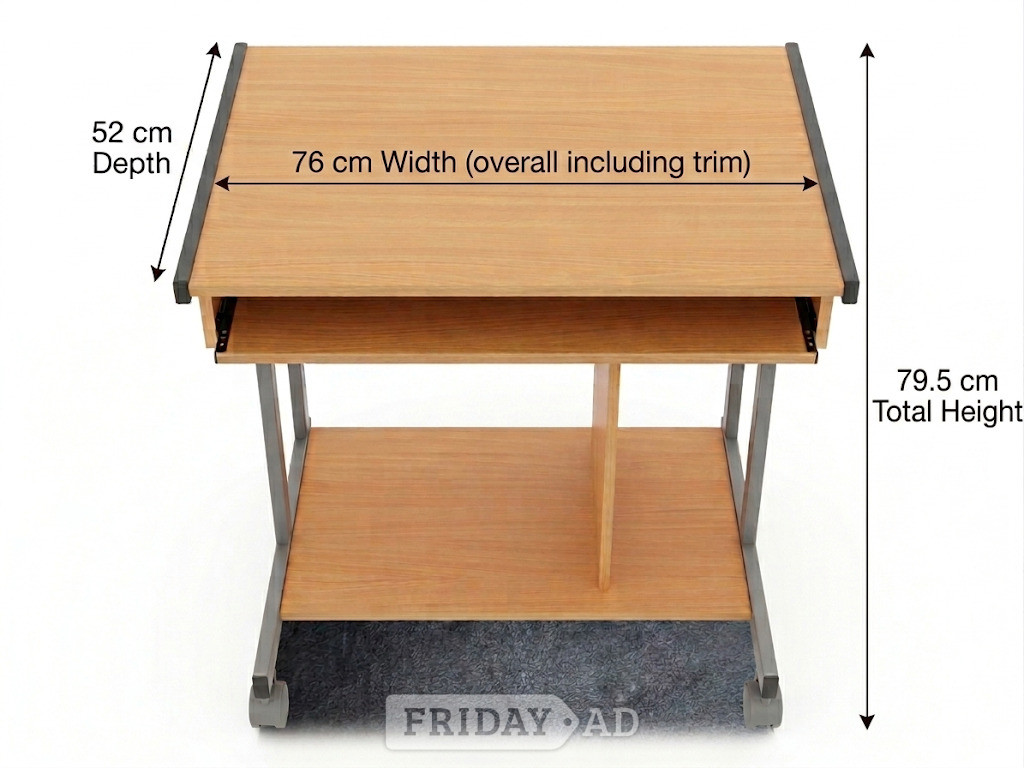Compact & Versatile Rolling Computer Desk with Keyboard Tray