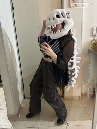 Plush Dinosaur Skeleton Fancy Dress for Kids