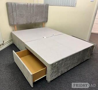 DOUBLE- DIVAN BASE 2 DRAWERS AND MIAMI HB