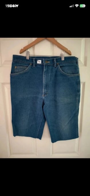 Lee Blue Cotton Denim Cut Off Shorts 36"