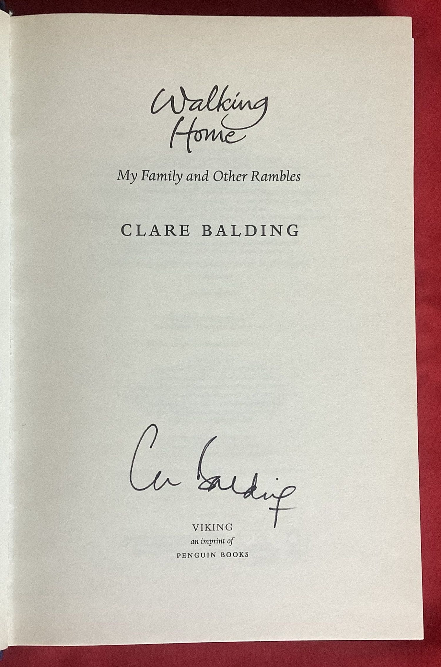 Banstead Signed Autobiography: Clare Balding: "Walking Home . . ."