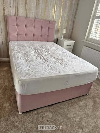 Blush Pink King/5ft Divan Bed with Opt Mattress/ Go ASAP !