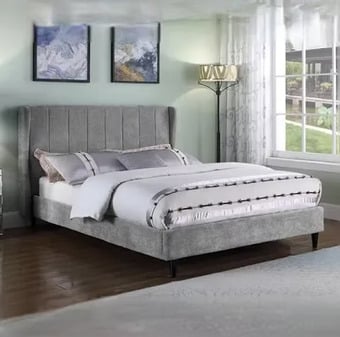 DOUBLE - AMELIA BED FRAME - DARK GREY FABRIC
